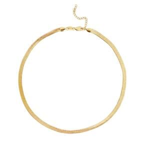 Jennifer Zeuner 14K Gold Plated Hamilton Herringbone Adjustable Necklace NWT